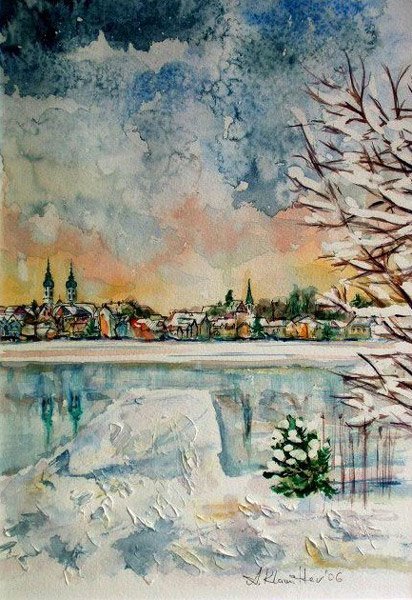 Stadtsee im Winter